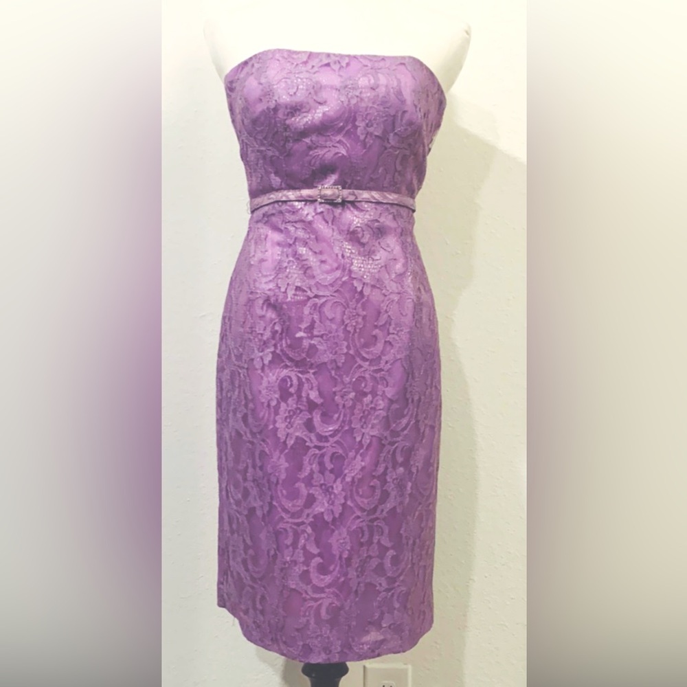 EUC Kay Unger Nordstrom lavender lace tube dress Sz. 2